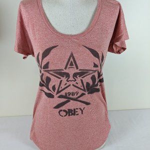 Obey Giant Shepard Fairey Stencil Graffiti T-Shirt Top Shirt L